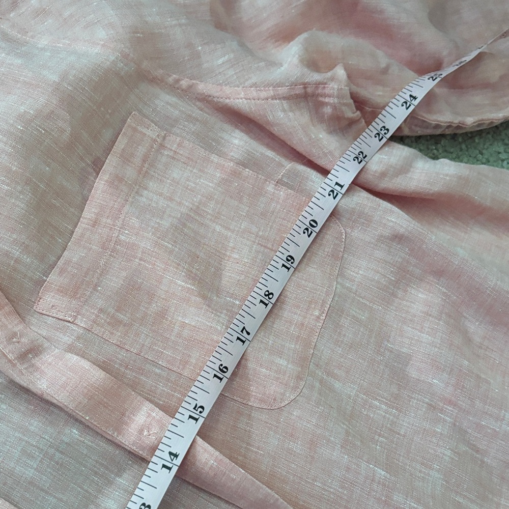 Chico's Coral Button-Up Linen Blouse womens size 3 - Picture 4 of 6